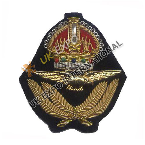 Military Uniform Emblem Gold Wire RAF Officers Cap Badge
