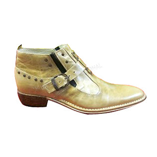 Beige Freebird Melody Leather Booties