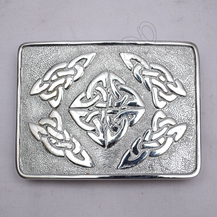 Celtic Square Belt Buckle Chrome Finish