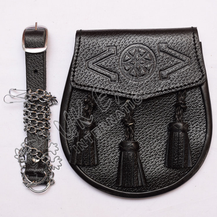 Celtic Embossed Cow Leather Sporran