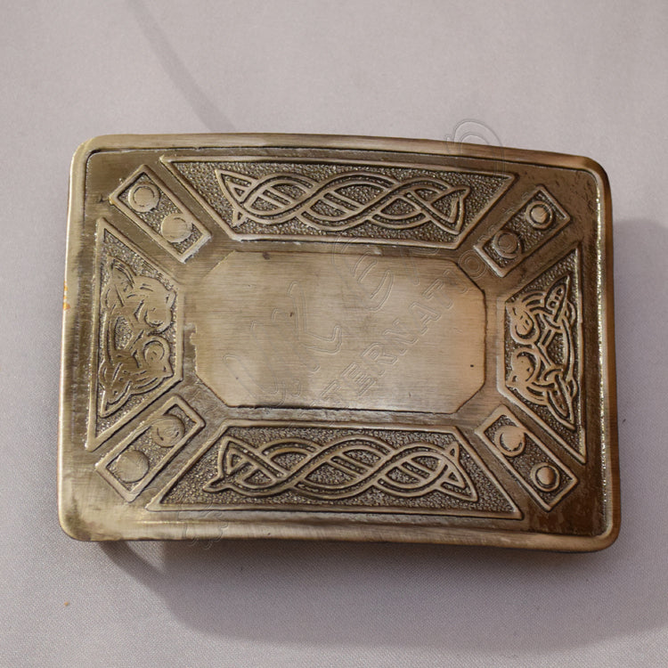 Celtic Design Shiny Antique Kilt Buckle