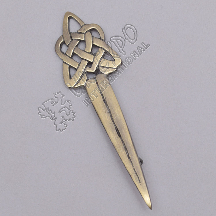 Celtic Knot Brass Antique Kilt Pin