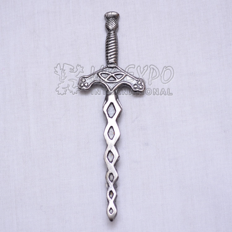 Celtic sword kilt Pin Chrome Finish