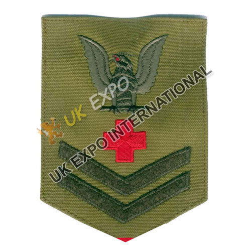 WWII US Navy Pharmacist’s Mate 2nd Class Marine Uniform Rating Badge