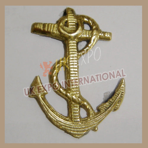 Brass Hat Anchor Gold Badge