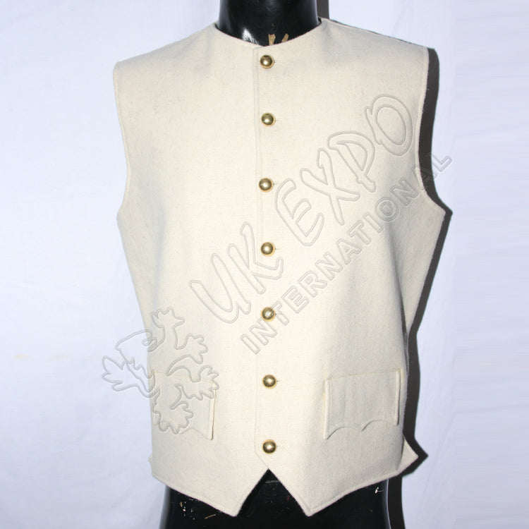 Civil War16th Century Colonial Cream Color Vest
