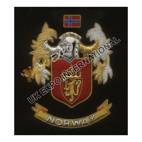 Norwegian Coat of Arms Bullion Wire Blazer Badge
