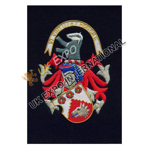 Vi Virtute et Honore Coat of Arms Embroidered Patch