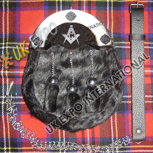 Masonic Seal Skin Black Formal Sporran