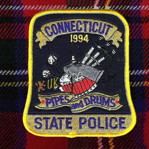 Vintage 1994 Connecticut State Police Pipes and Drums Uniform Patch