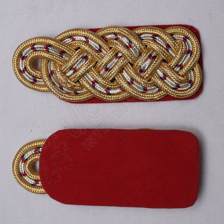 Golden Silver Cord Shoulder Red Backing Epaulette