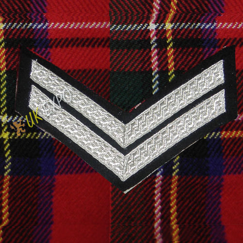Corporal 2 Stripe Silver Braid Chevron