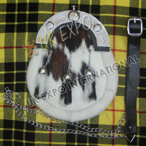 Celtic Chrome Cow Multi Skin Tassel Sporran