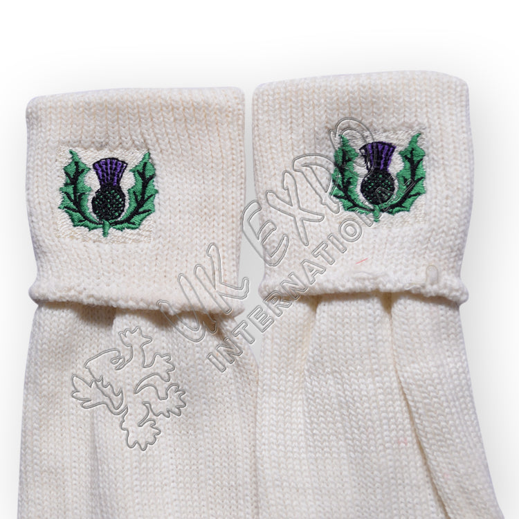 Scottish Flower Embroidery On Kilt Socks