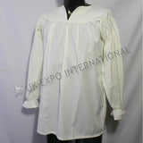 UK Off White Color Ghillie Renaissance Pirate Pioneer Theatre Shirt