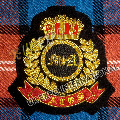 Crown & Crest Bullion Wire Blazer Badge