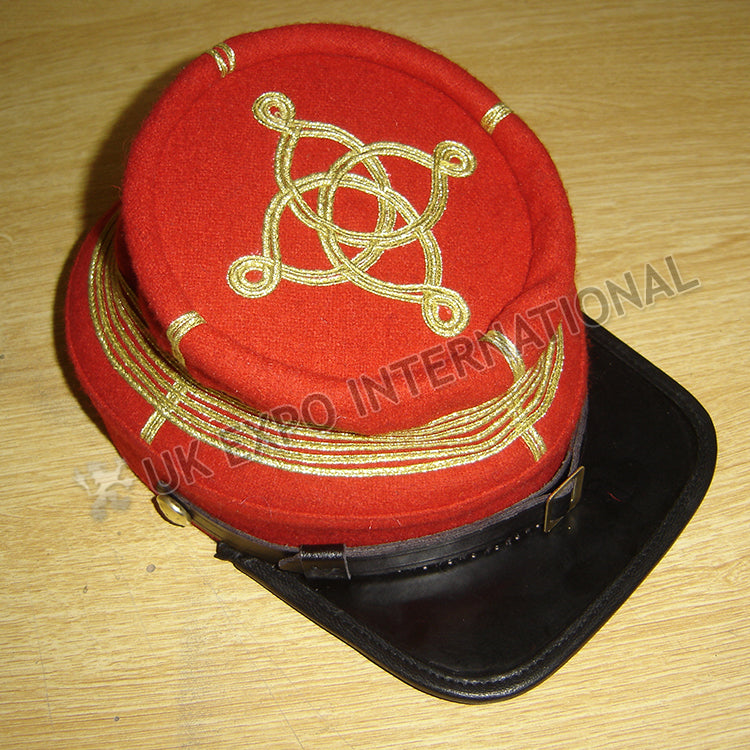 Civil War Red CS Captain Embroidered Kepi