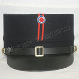 Dark Blue French Kepi Cap Red Braid Front Military Hat