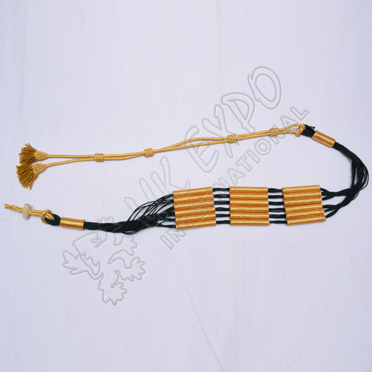 Russian Braid Dark Green Cotton Barrel Sash