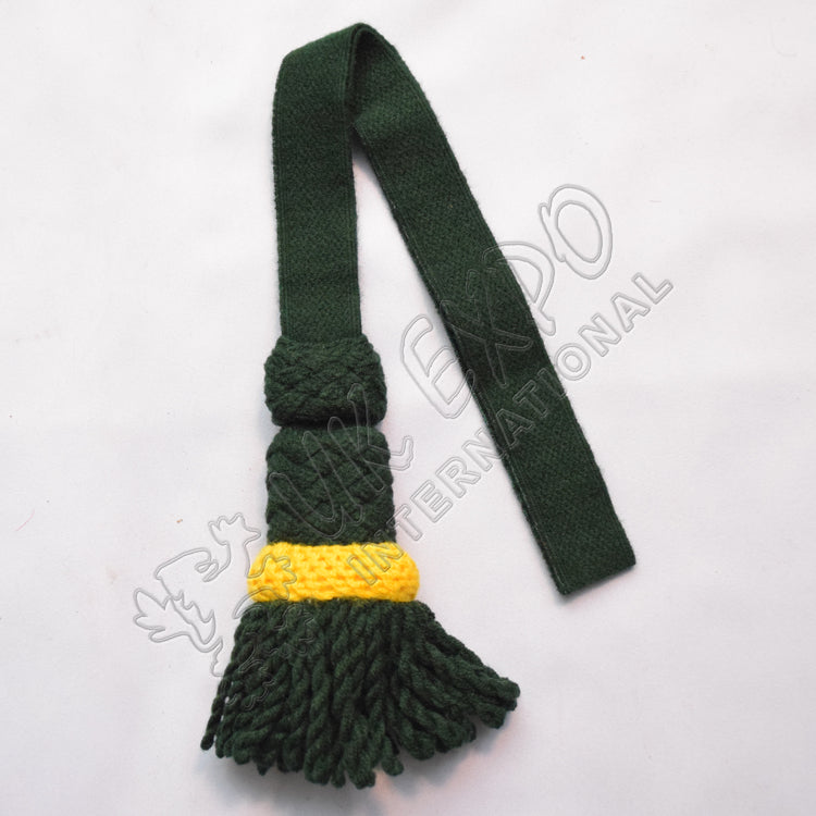 Dark Green Yellow Woollen Sword Knot