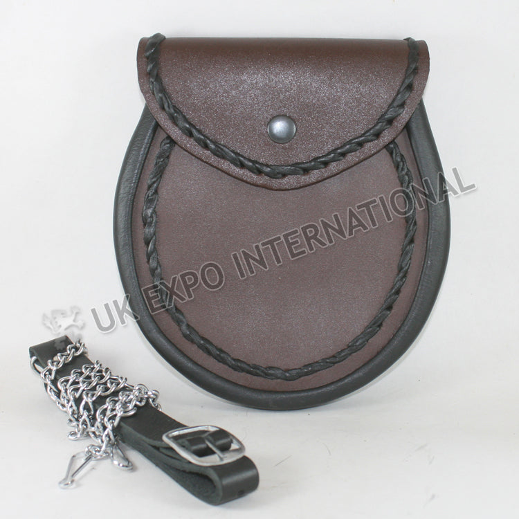 Brown Leather Knotwork Day Wear Sporran