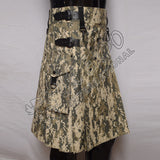 Men Army Digital Camo Utility Cargo Kilt