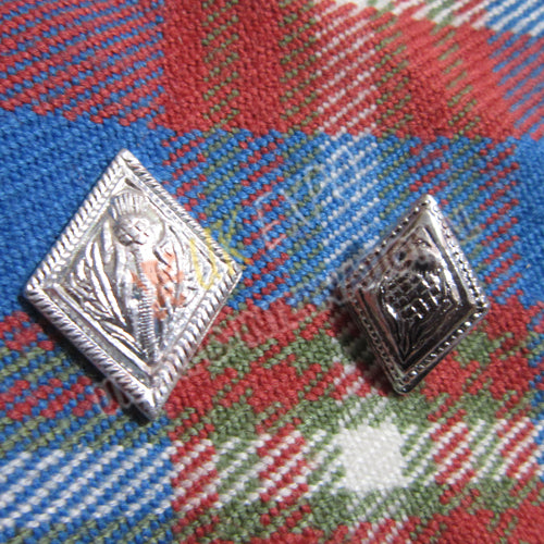 Diamond Shape Thistle Silver Buttons
