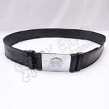 1.5 Inches Wide Double Sided Leather Belt With Snaps Closing Celtic Buckle