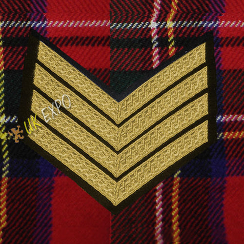 Military Insignia 4 Bar Chevron Gold Black Mess Badge