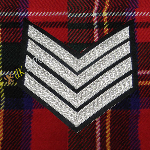 Military Rank Insignia Silver Chevron Patch