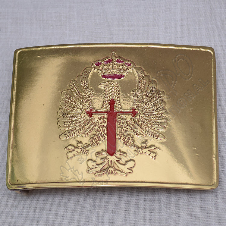Eagle Brass Badge With Cross In Centre Buckle
