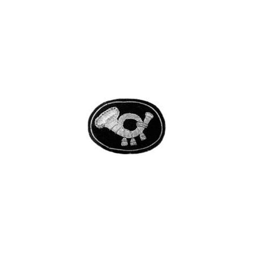 Silver Post Horn Embroidered Badge