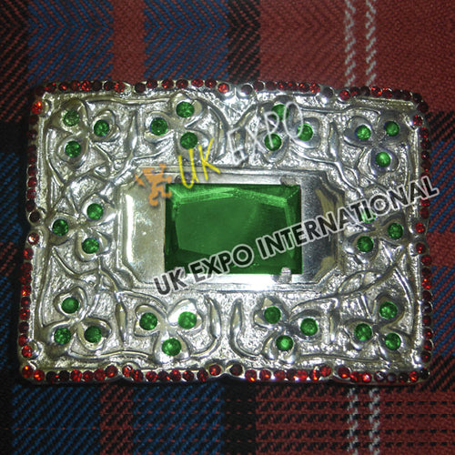 Emerald Center Dimond With Shamrock Buckle