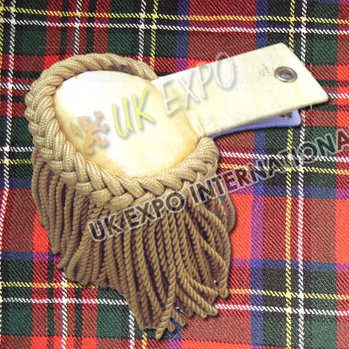 White Shoulder Epaulette with Golden Fringe