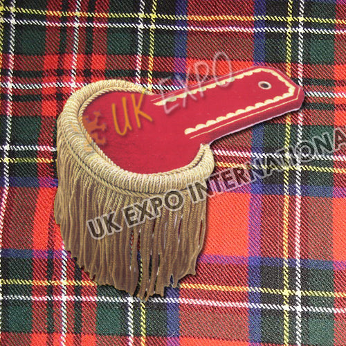 Red Shoulder Epaulette with Golden Fringe