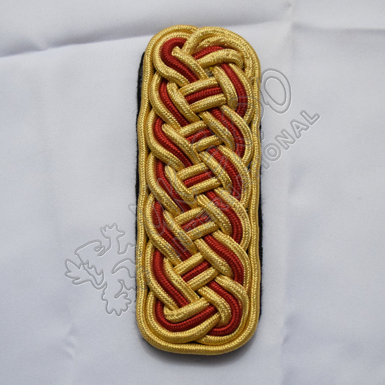 Red Gold Bullion Cord Shoulder Epaulette