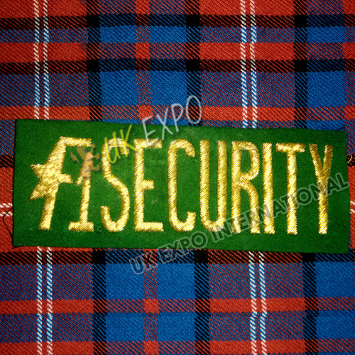 Security Star Green & Gold Embroidered Patch