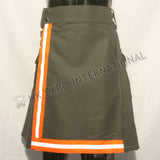 Fire Man Orange White Color Tape Utility Kilt