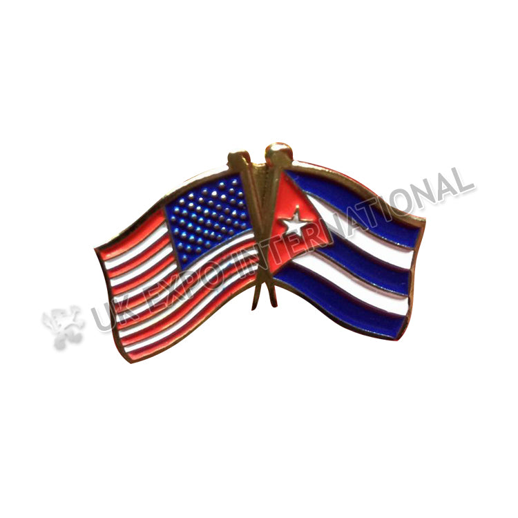 USA & Cuba Friendship Flag Pin