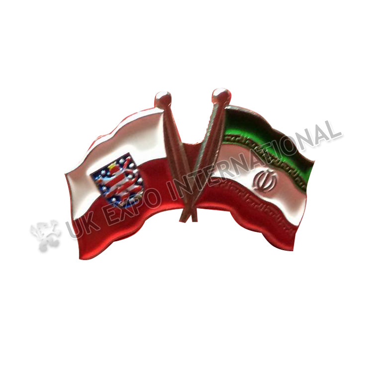 Iran & Poland Friendship Flag Pin