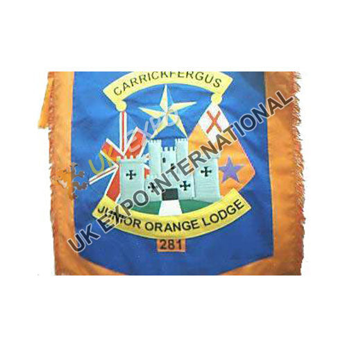 Carrickfergus Junior Orange Lodge 281 Embroidered Bannerette Flag