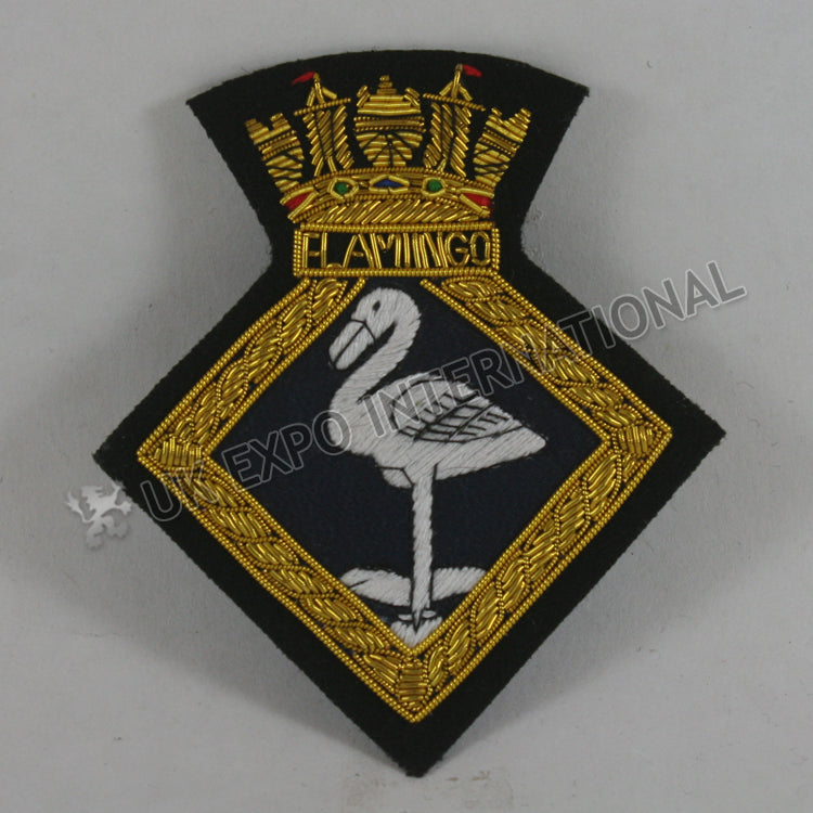 HMS Flamingo Gold Bullion Blazer Badge