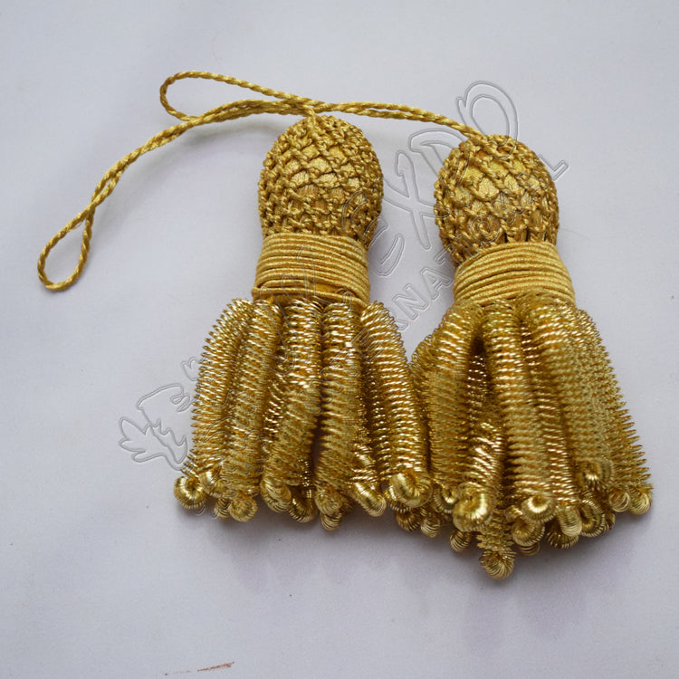 Hand Made French Gold Bullion Tassel Small Fringes