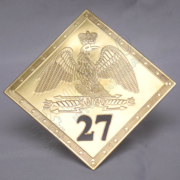 French Grenadier 1804 Hussars 27th Regiment Shako Plate