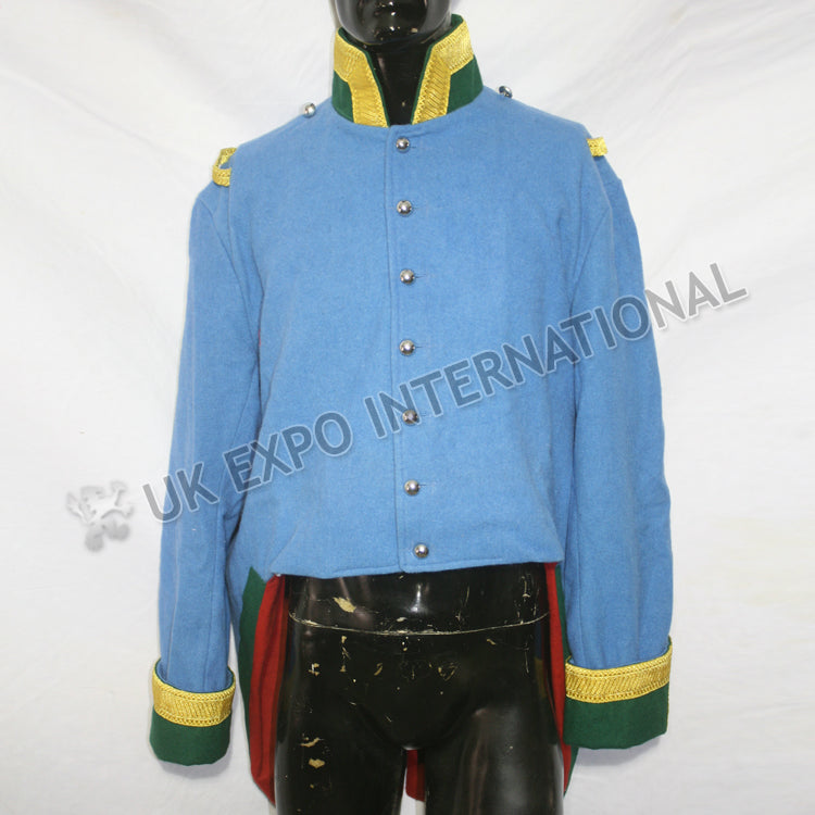 French Sky Blue Military Gold Braided Jacket