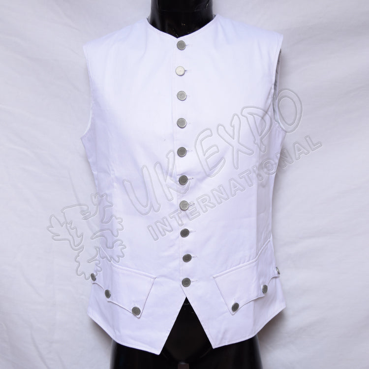 French White Cotton Vest