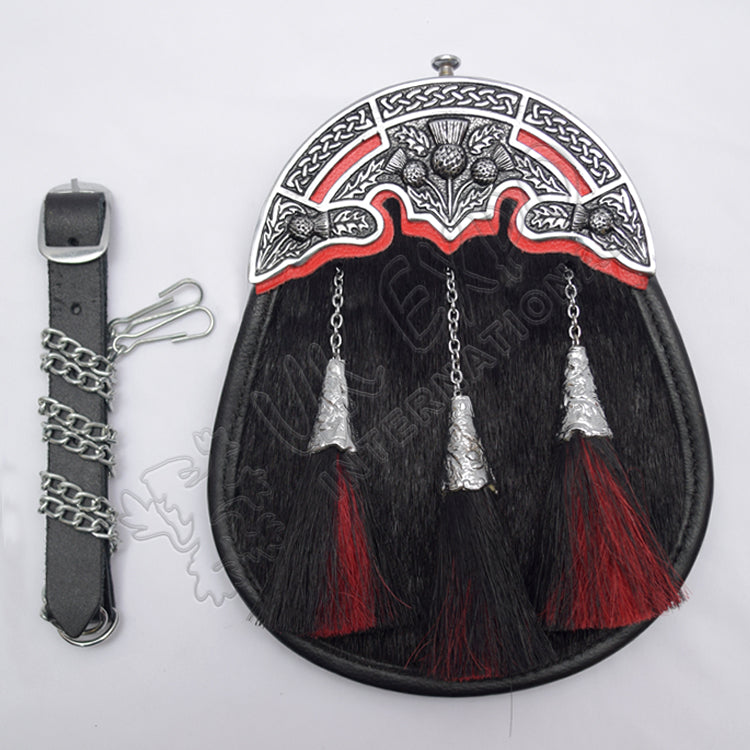 Flower Cantle Horse Hair Tassel Full Dress Sporran