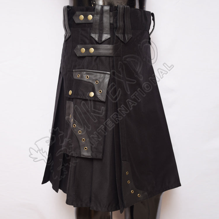Gladiator Men Black Utility Kilt