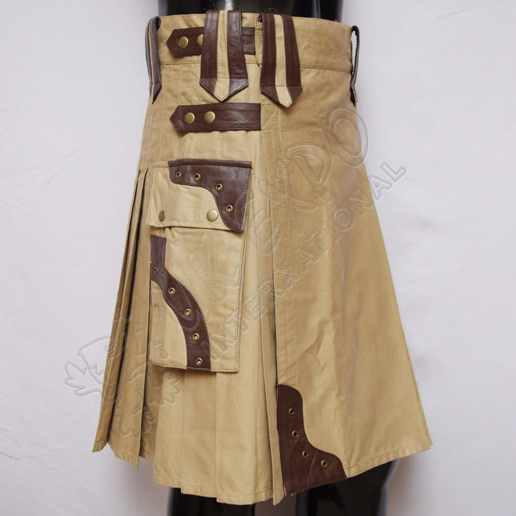 Gladiator Men Khaki Utility Kilt