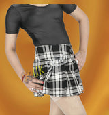 Ladies MacPherson Tartan White and Black Billie Skirt